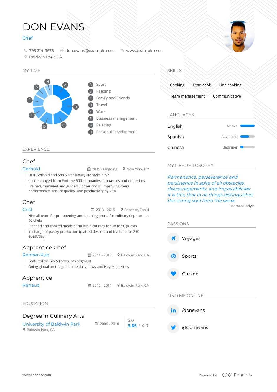 Download Chef Resume Example For 2020 Enhancv regarding sizing 940 X 1330