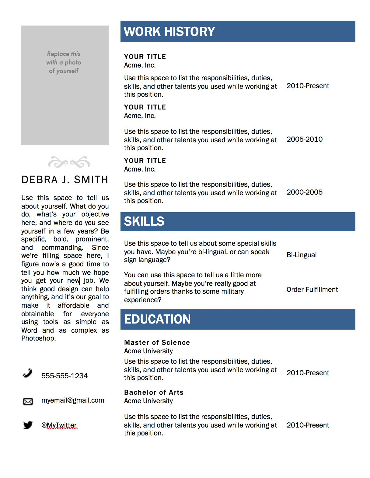 Download Cv Template Word 2010 Debandje with regard to size 1216 X 1572