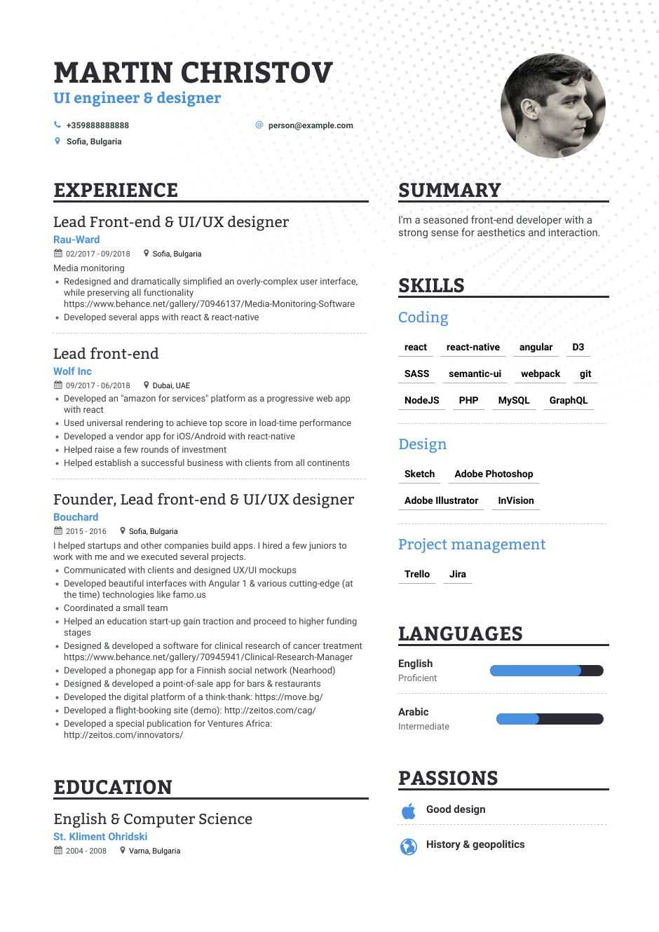 Download Front End Developer Resume Example For 2020 Enhancv throughout sizing 940 X 1330