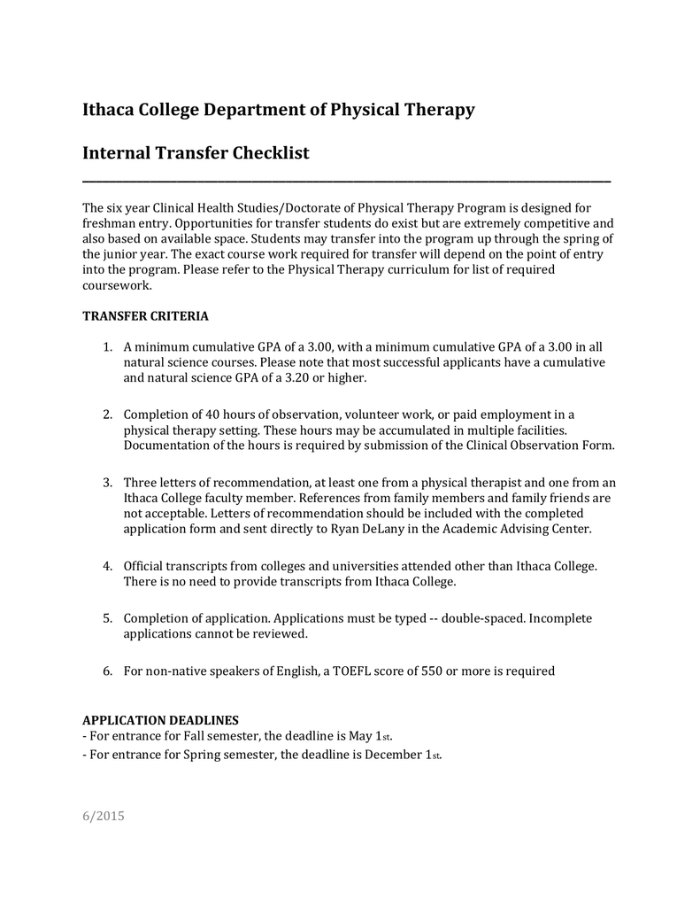 Download Physical Therapy Internal Transfer Checklist Word pertaining to measurements 791 X 1024