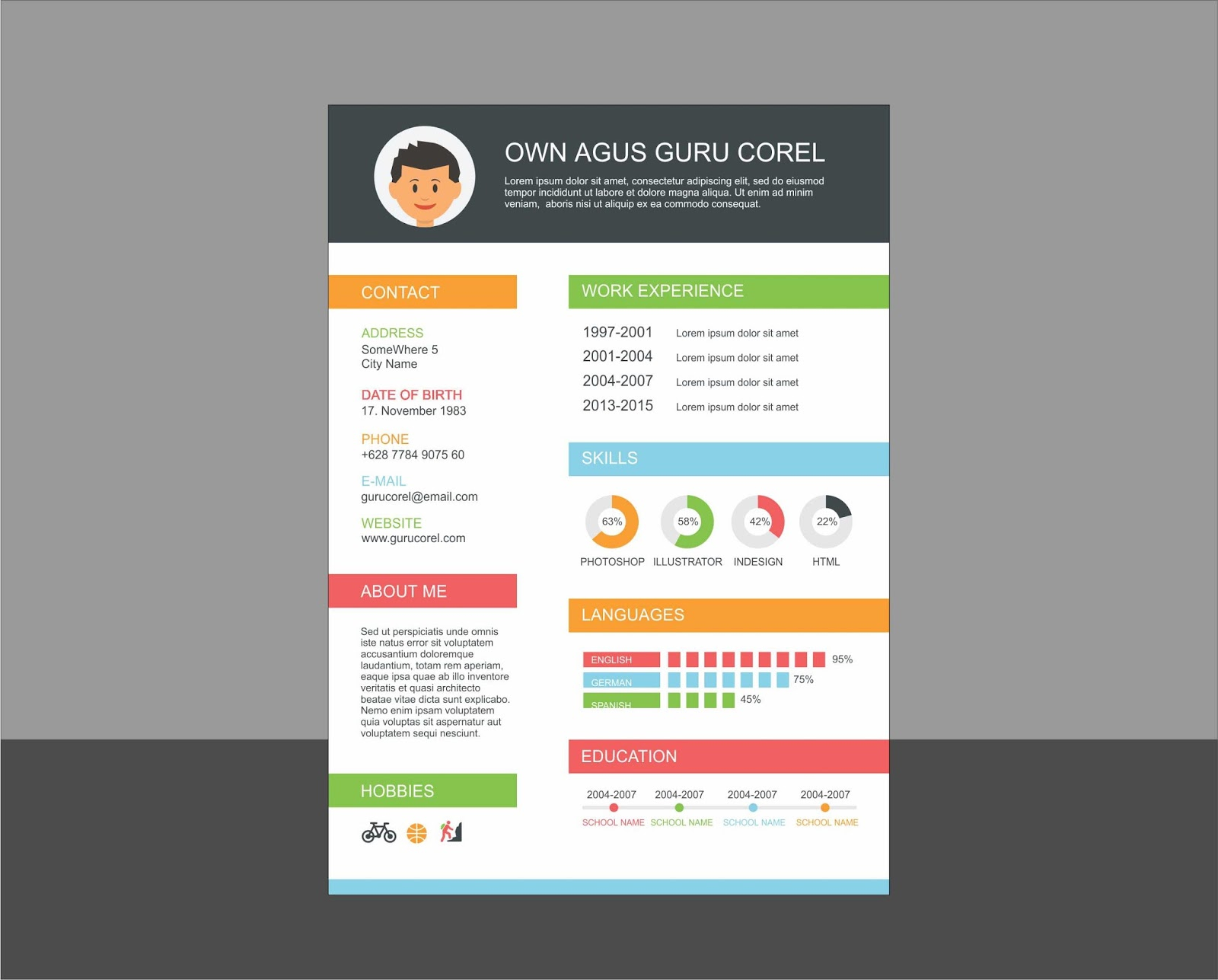 Download Template Cv Coreldraw X7 Bloggerfasr with regard to proportions 1600 X 1287