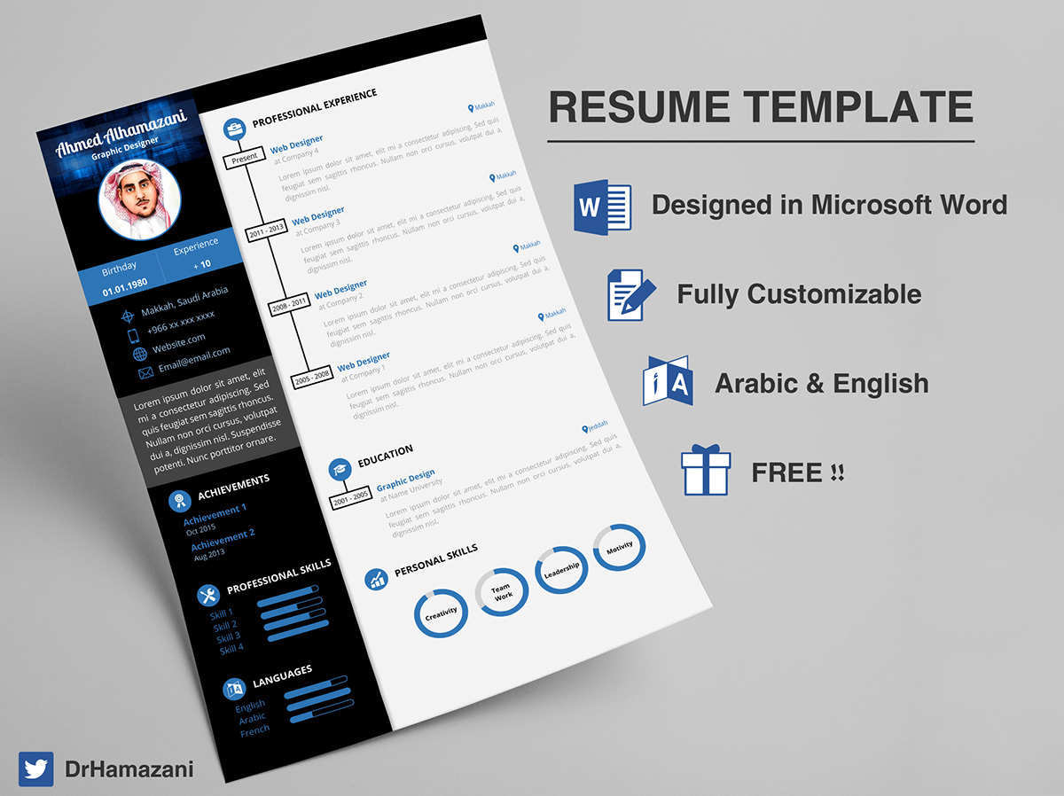 Download The Unlimited Word Resume Template Free On Behance in dimensions 1200 X 898