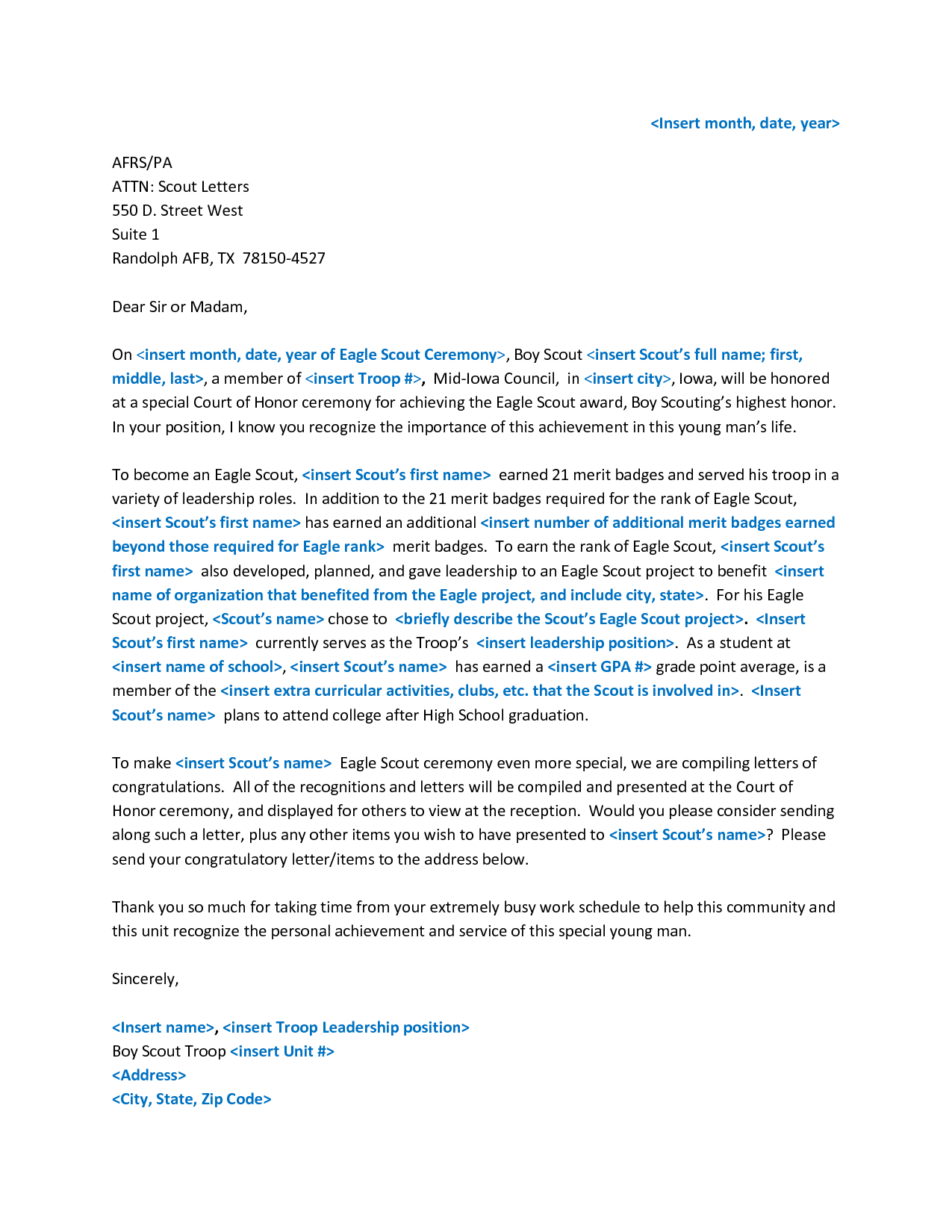 Eagle Scout Letter Of Recommendation Yahoo Image Search throughout sizing 1275 X 1650