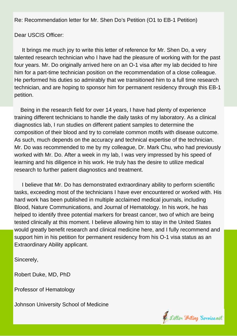 Eb1 Recommendation Letter Sample Debandje inside proportions 794 X 1123