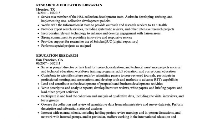 Education Research Resume Samples Velvet Jobs for measurements 860 X 1240