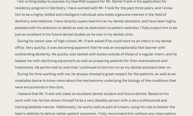 Effective Dental Residency Letter Of Recommendation Sample with regard to dimensions 2550 X 3300