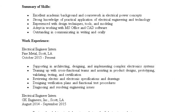 Electrical Engineering Entry Level Resume Template with dimensions 815 X 1055