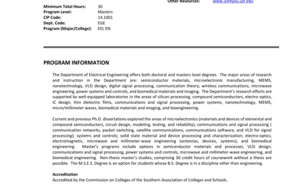 Electrical Engineering Program Usf Office Of Graduate Studies with size 791 X 1024