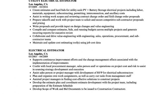 Electrical Estimator Resume Samples Velvet Jobs in dimensions 860 X 1240