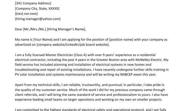 Electrician Cover Letter Sample Writing Tips Resume Genius regarding sizing 800 X 1132