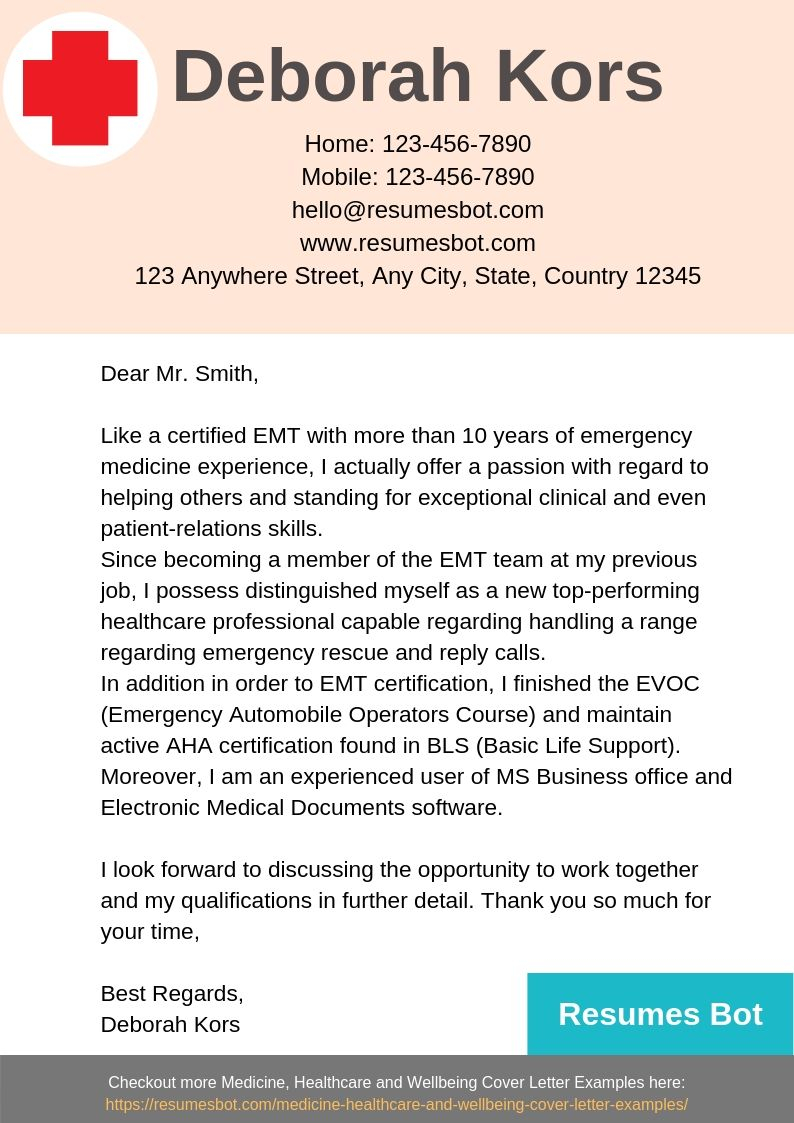 Cover Letter For Emt Invitation Template Ideas   Emergency Medical Technician Emt Cover Letter Example With Dimensions 794 X 1123 