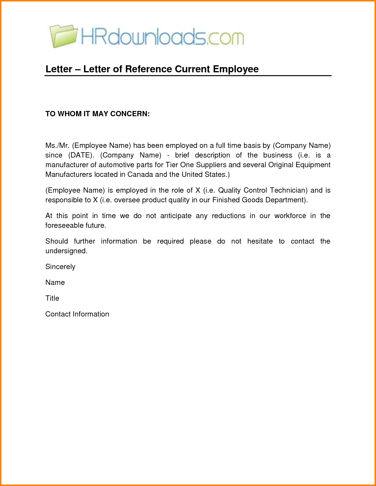 Employee Recommendation Letter For Employment Letter Of with size 1285 X 1660