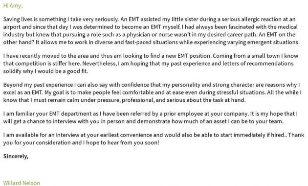 Emt Cover Letter Examples Samples Templates Resume within dimensions 1000 X 902