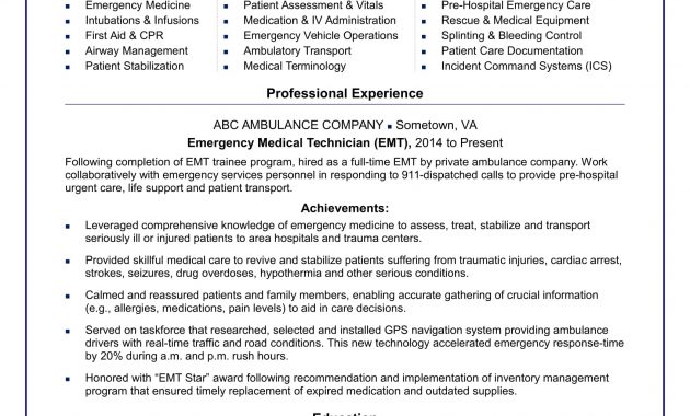 Emt Resume Sample Monster intended for proportions 1700 X 2200