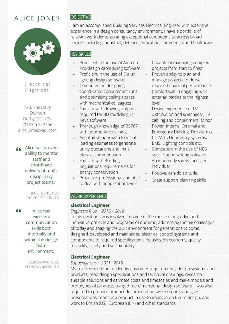 Engineering Cv Template Free Download In Word throughout proportions 800 X 1131