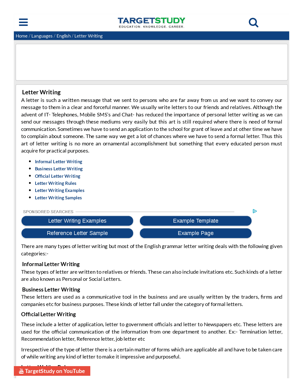 English Letter Writing Docsity regarding proportions 1275 X 1650