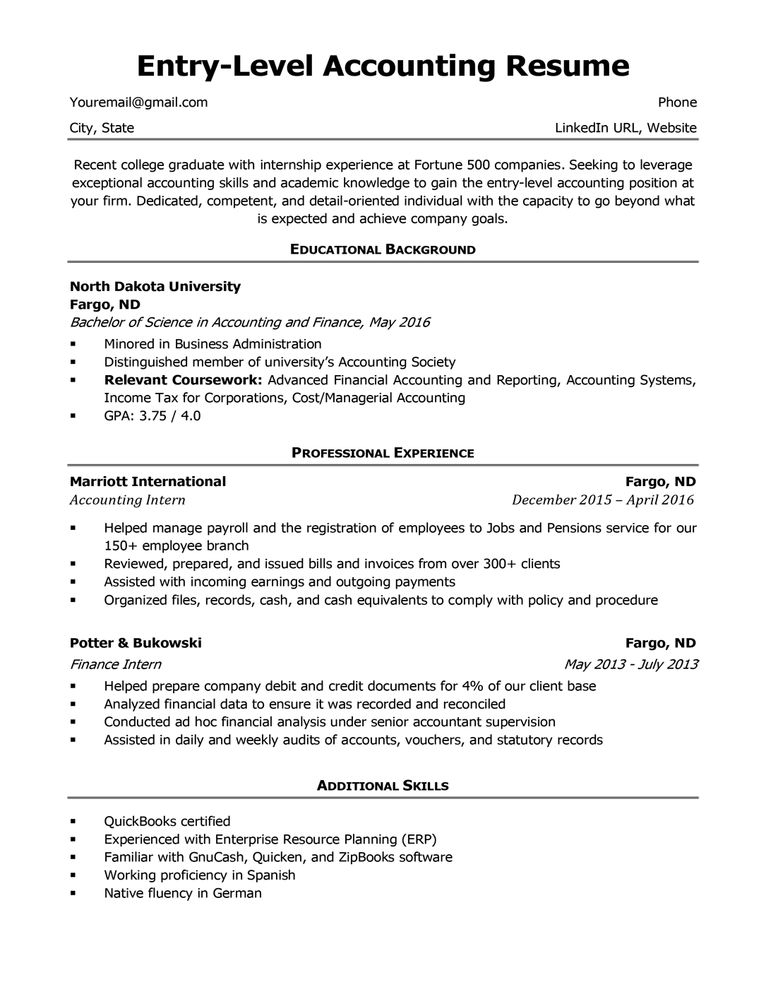 Entry Level Accounting Resume Sample 4 Writing Tips Rc with regard to measurements 1085 X 1404