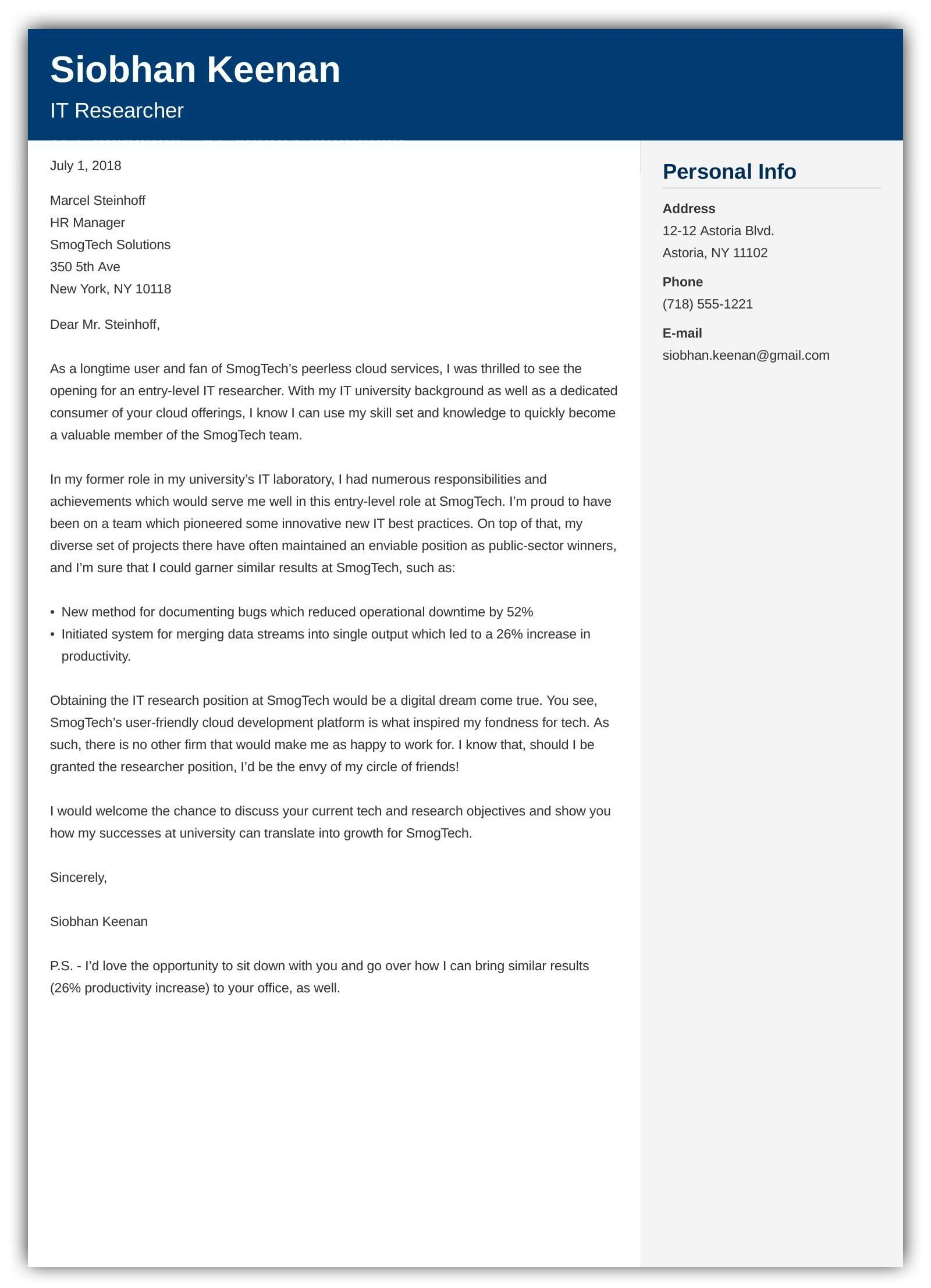 Entry Level Cover Letter With No Experience Example within proportions 1600 X 2213