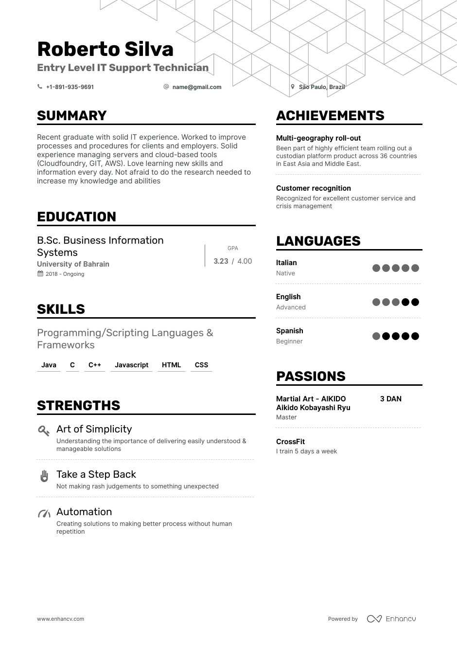 Entry Level It Resume Examples Expert Advice Enhancv inside proportions 940 X 1330