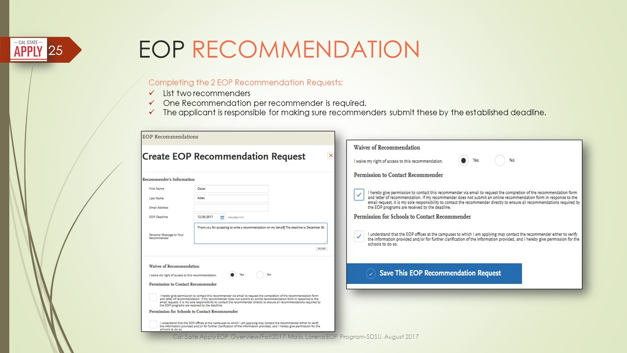 Eop Letter Of Recommendation Deadline Debandje with measurements 1280 X 720