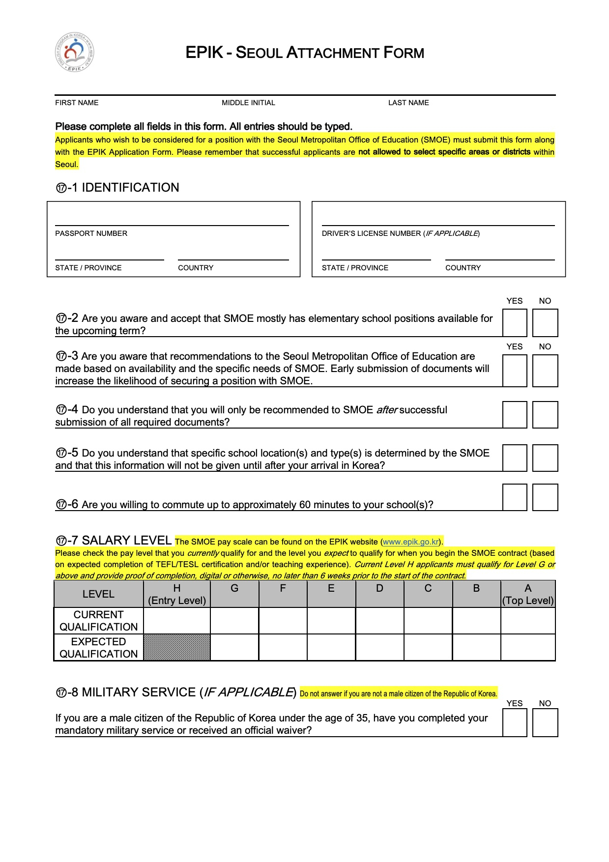 Epik Final Documents Downlaods Teach English In Korea throughout measurements 1239 X 1754