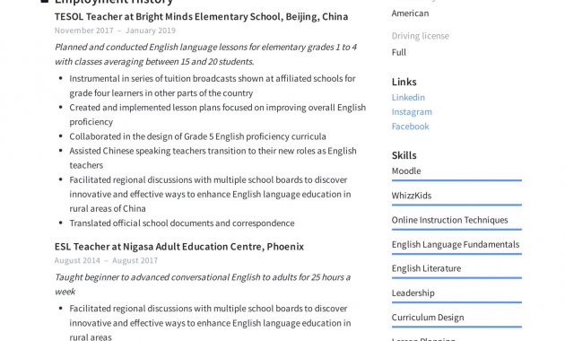 Esl Teacher Resume Writing Guide 12 Free Templates 2020 inside measurements 2478 X 3507