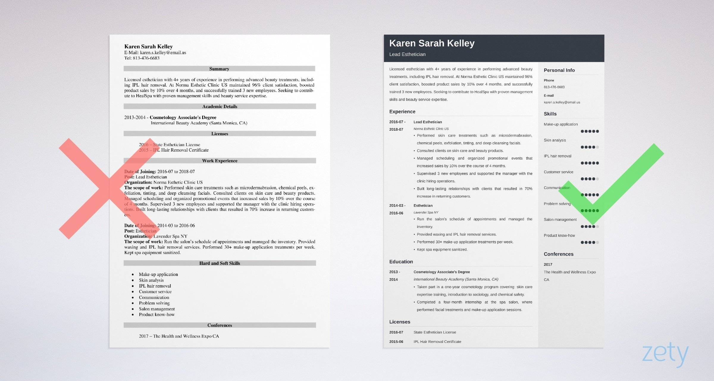 Esthetician Resume Sample Writing Guide20 Tips within sizing 2400 X 1280