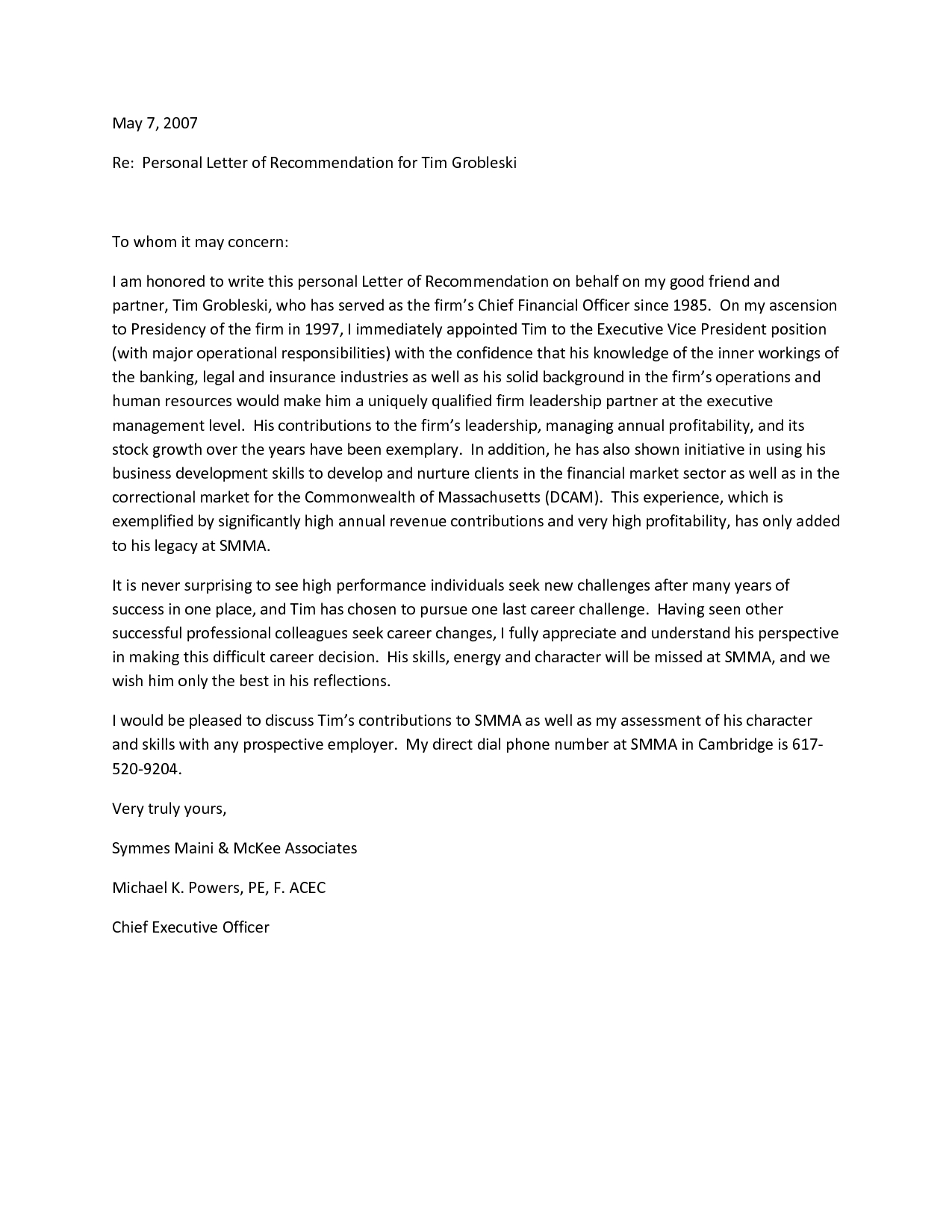 Letter Of Recommendation For A Friend Template