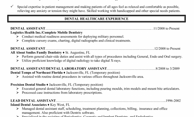 Example Of Dental Assistant Cv Templates At inside proportions 2550 X 3300