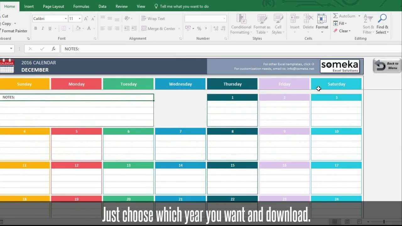 Excel Calendar Template 2019 Free Download Excel Calendar inside size 1280 X 720