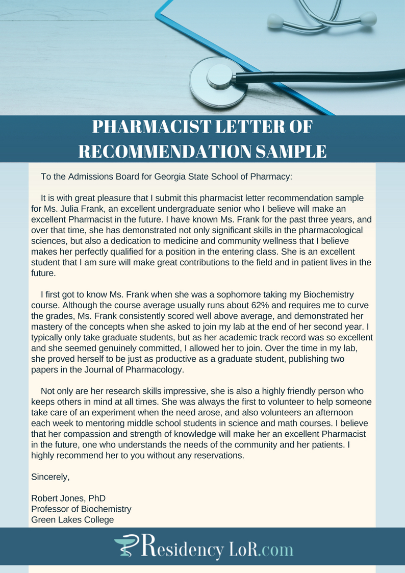 Excellent Pharmacy Letter Of Recommendation Writing Help for sizing 794 X 1123