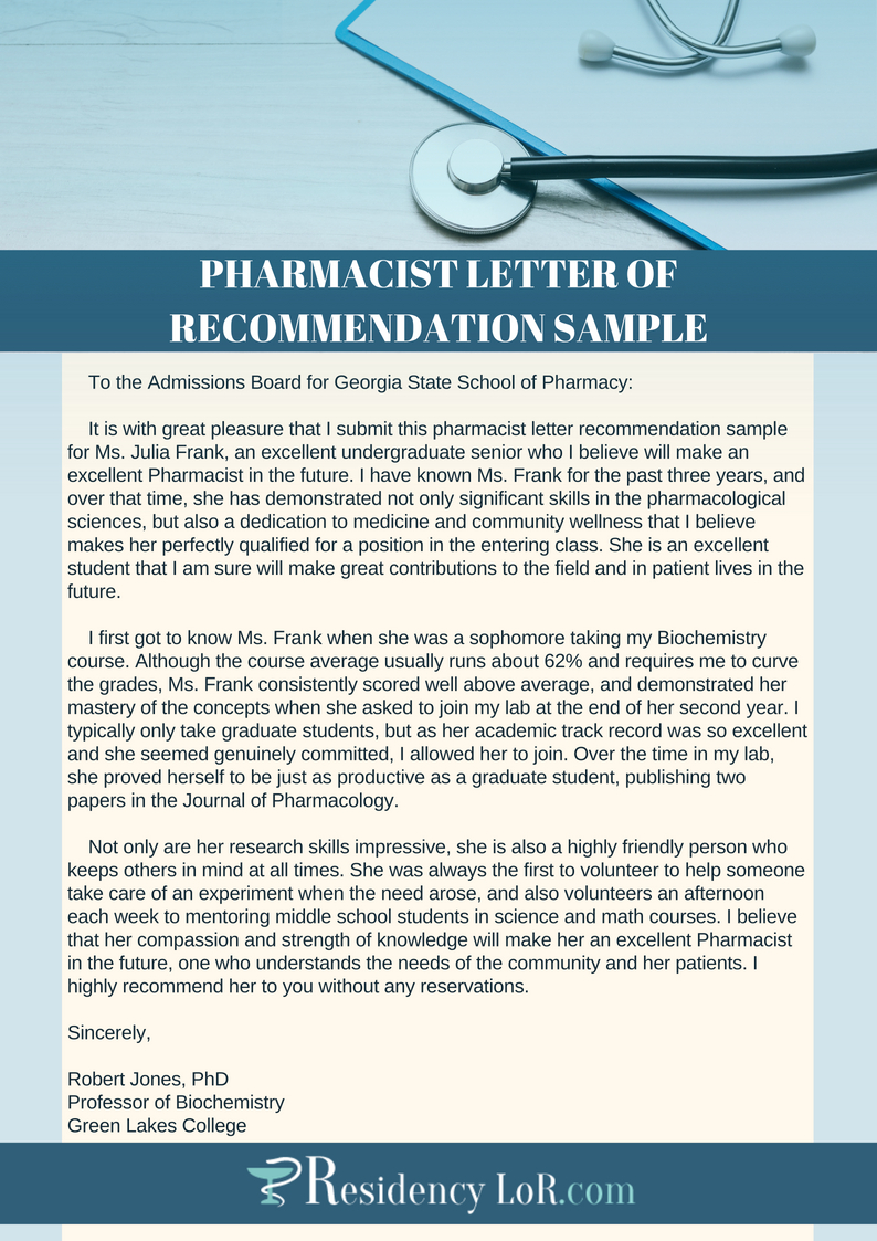 Excellent Pharmacy Letter Of Recommendation Writing Help intended for sizing 794 X 1123