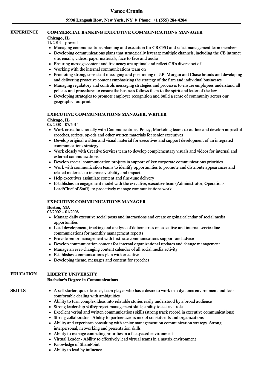 Executive Communications Manager Resume Samples Velvet Jobs within proportions 860 X 1240