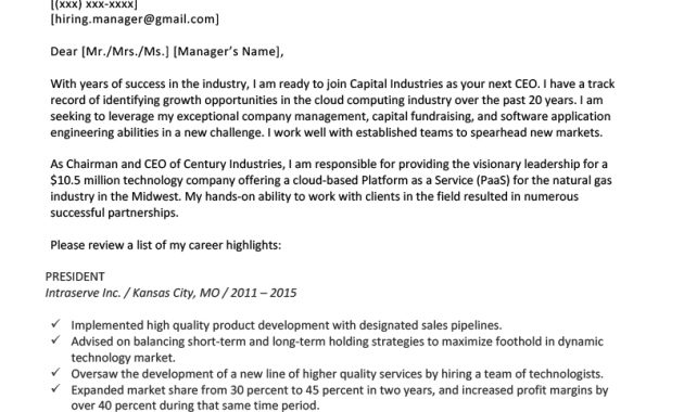 Executive Cover Letter Examples Ceo Cio Cto Resume Genius regarding proportions 800 X 1132