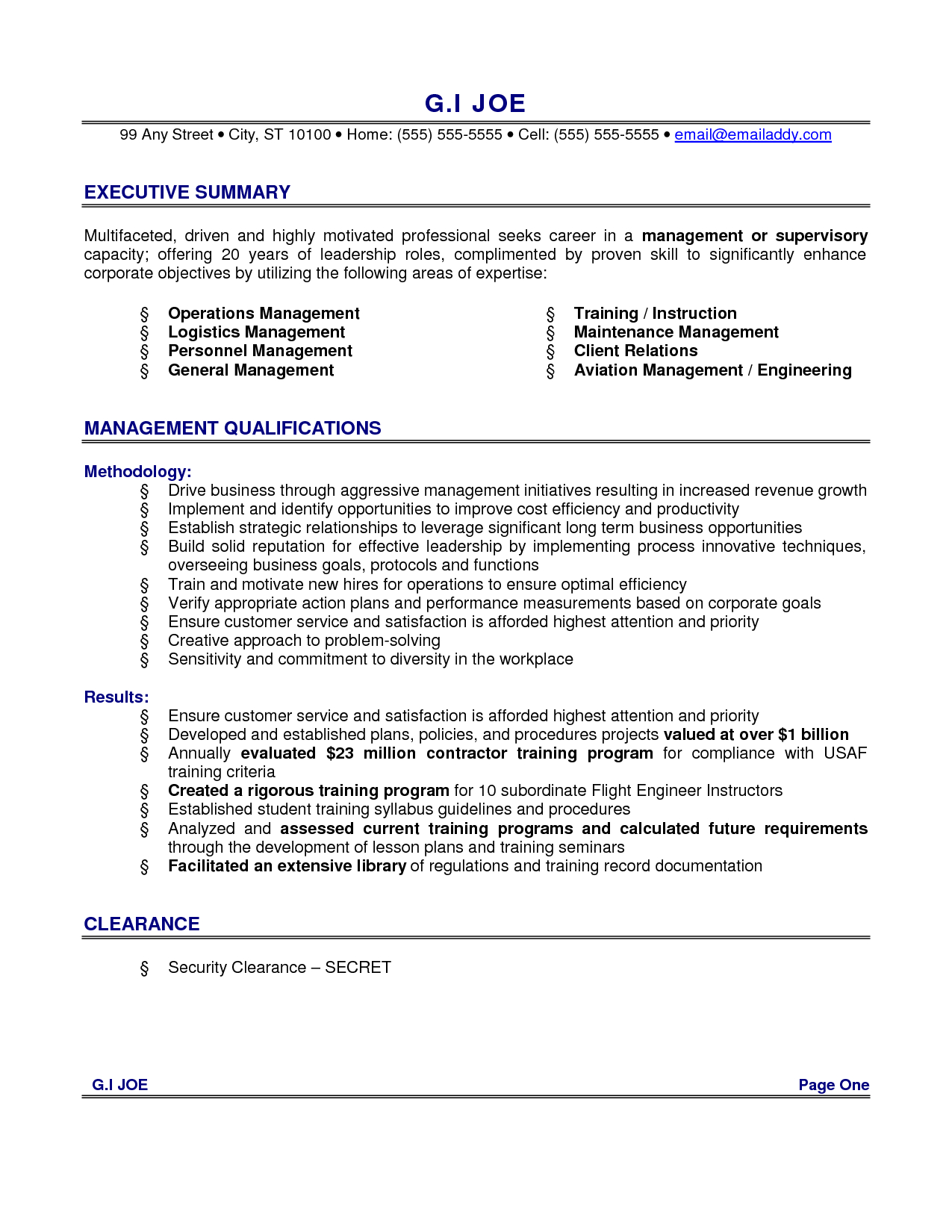 Executive Resume Example As Writing Guidelines Resume intended for proportions 1275 X 1650