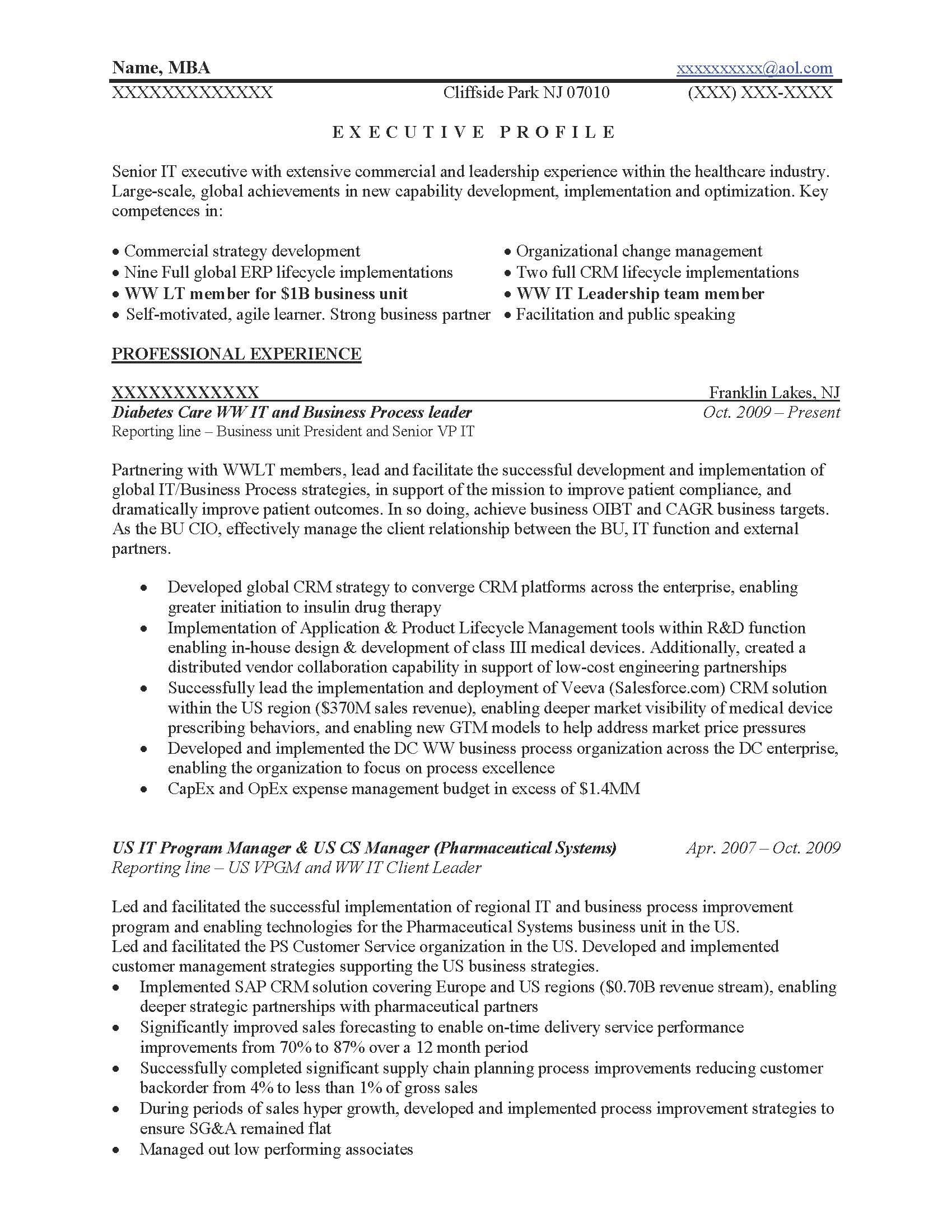 Executive Resume Samples Page Resume Prime inside dimensions 1700 X 2200