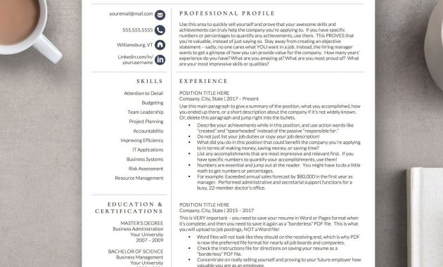 Executive Resume Template For Word Pages The Campbell pertaining to sizing 1600 X 1600