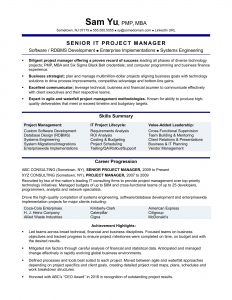 Experienced It Project Manager Resume Sample Monster regarding measurements 1700 X 2200