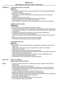 Export Manager Resume Samples Velvet Jobs within proportions 860 X 1240