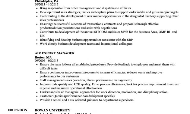 Export Manager Resume Samples Velvet Jobs within proportions 860 X 1240