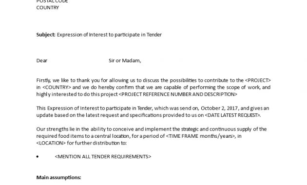 Expression Of Interest Tender Cover Letter Modle pertaining to size 793 X 1122