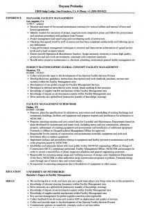 Facility Management Resume Samples Velvet Jobs regarding measurements 860 X 1240