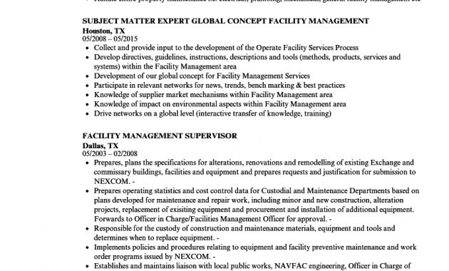 Facility Management Resume Samples Velvet Jobs regarding measurements 860 X 1240