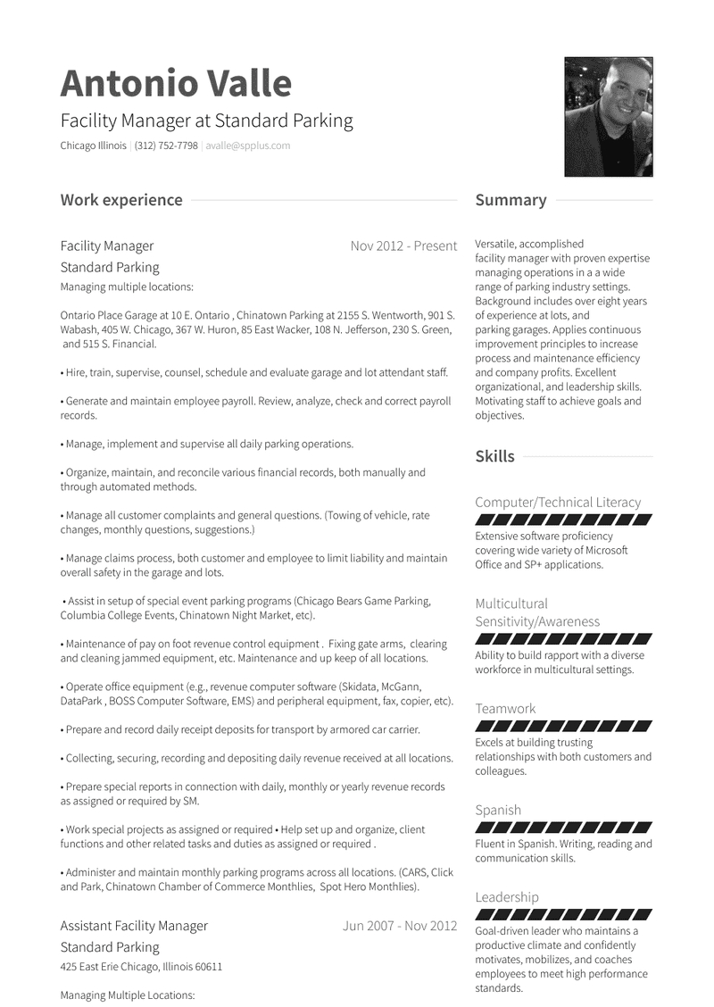 Facility Manager Resume Samples And Templates Visualcv inside sizing 800 X 1128
