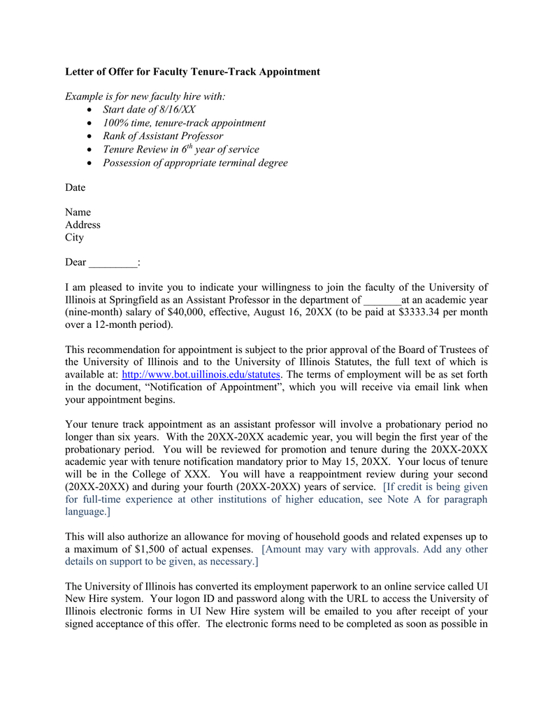 Faculty Appointment Letter Of Recommendation Debandje pertaining to dimensions 791 X 1024