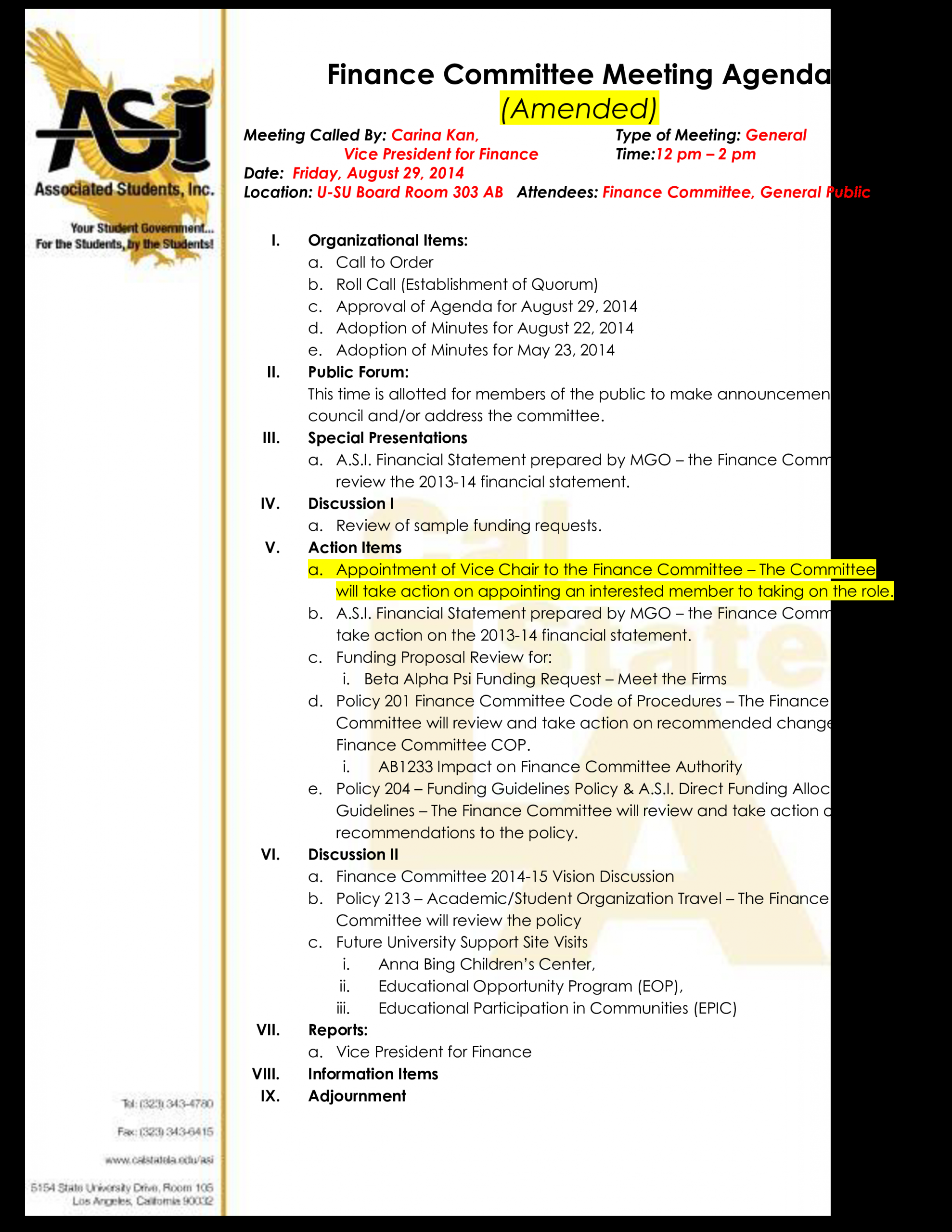 Finance Committee Meeting Agenda Templates At with dimensions 2550 X 3300