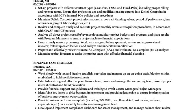 Finance Controller Resume Samples Velvet Jobs with proportions 860 X 1240