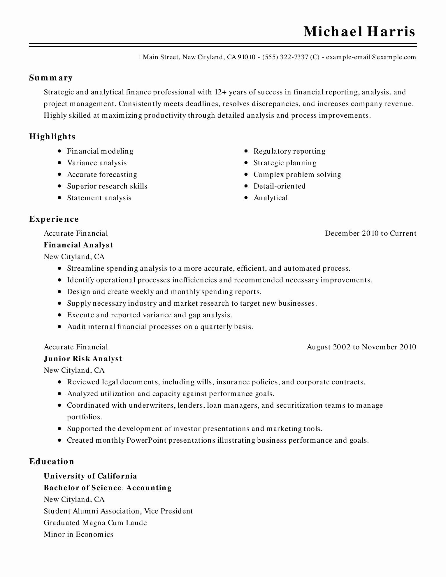 Finance Resume Template Word Beautiful Accounting And within dimensions 1530 X 1980