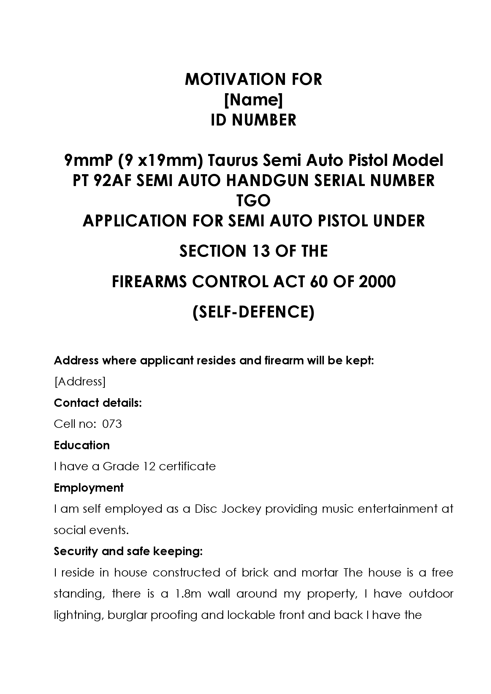 Firearm Recommendation Letter Debandje for size 1654 X 2339