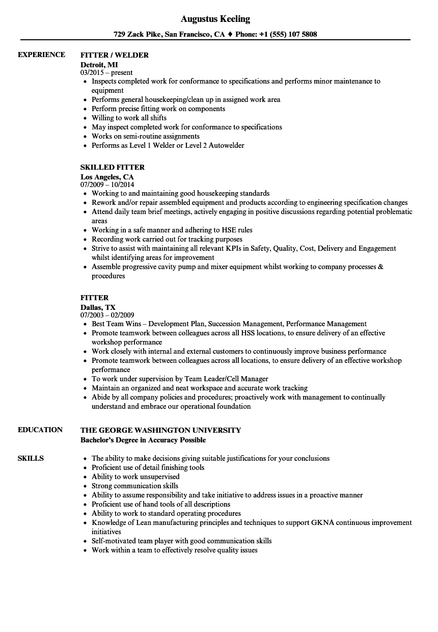 Fitter Resume Samples Velvet Jobs in measurements 860 X 1240